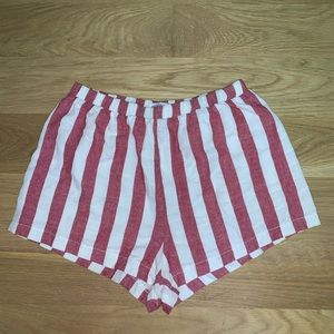 Vagabond Red and White Striped Shorts